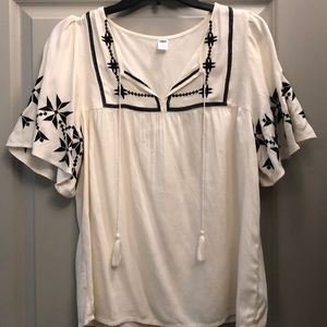 Navy and white shirt